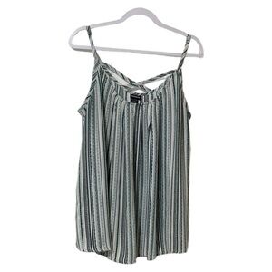 Torrid Womens Adjust Spaghetti Strap Sleeveless CrissCross Back Striped Top Sz 2